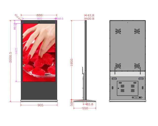 43 55 65 Inch LCD Touch Screen TV Digital Signage Media Player Advertising Kiosk Monitor OLED Transparent Display