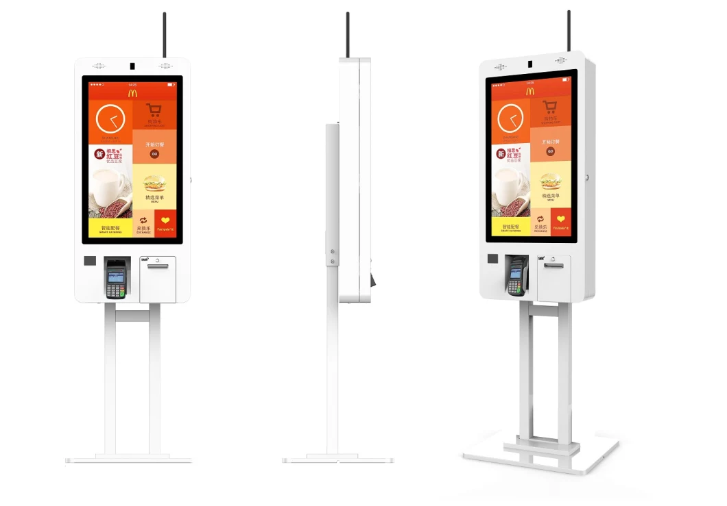 21.5/32/43inch Touch Screen Self-Ordering and Payment Kiosk, Interactive Self Service Payment Kiosk for Restaurant Automatically Ordering Support Printing