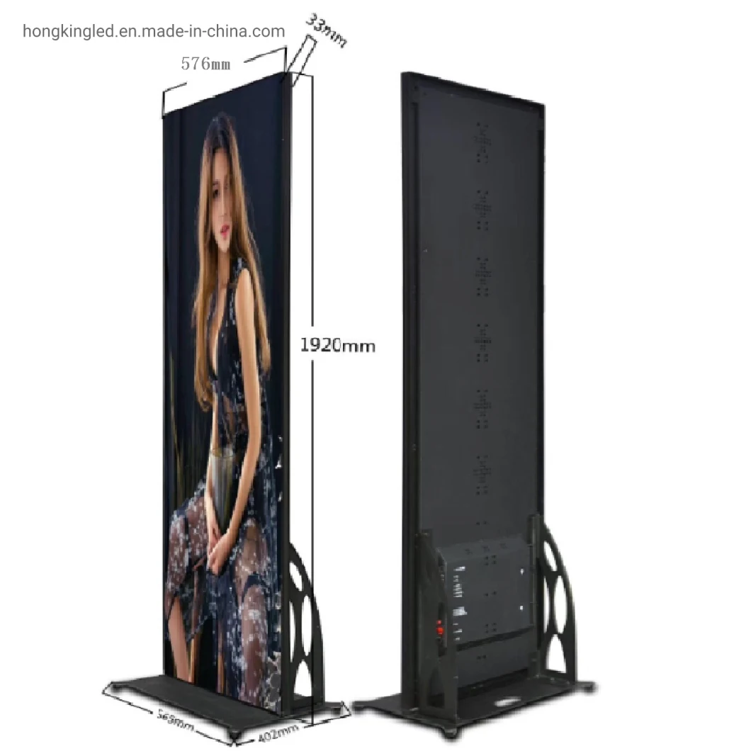 WiFi 4G Control P2.5 Indoor Floor Standing LED Mirror Screen Digital Signage Display