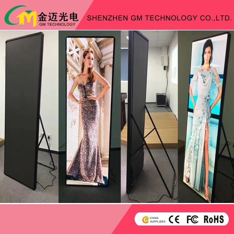 640mm*1920mm Free Stand Mirror Indoor Screen P2.5 Poster LED Display for Mall Ads Retail Store