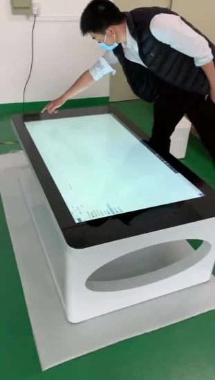 Tavolino touch LCD intelligente impermeabile per caffè o ristorante.  Personalizza tavolo interattivo touch screen tavolo multi-touch con vetro temperato